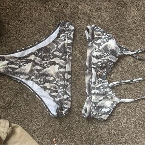 Snakeskin Print Bikini Set